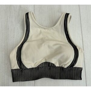 Alo Yoga Electric Halter Sports Bra Sz S - Bone / Black